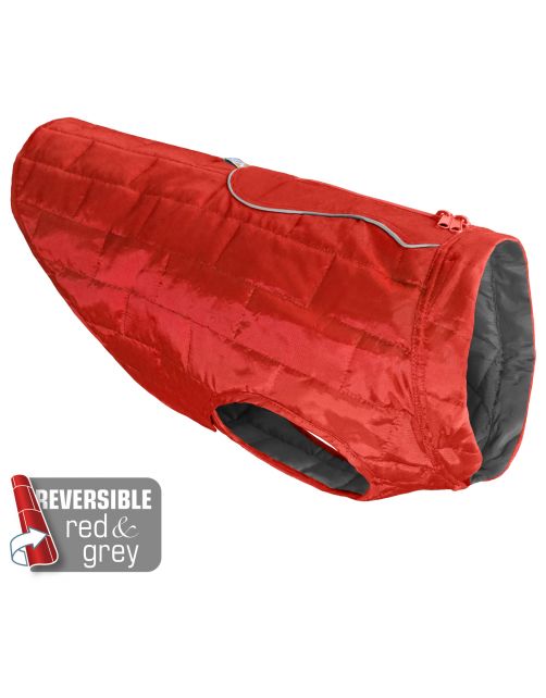 Kurgo Loft Jacket Rood&Antraciet - Hondenjas