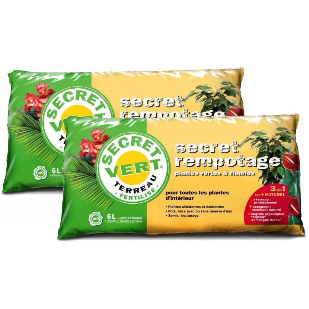 Terreau de rempotage 1,5kg (lot de 2)