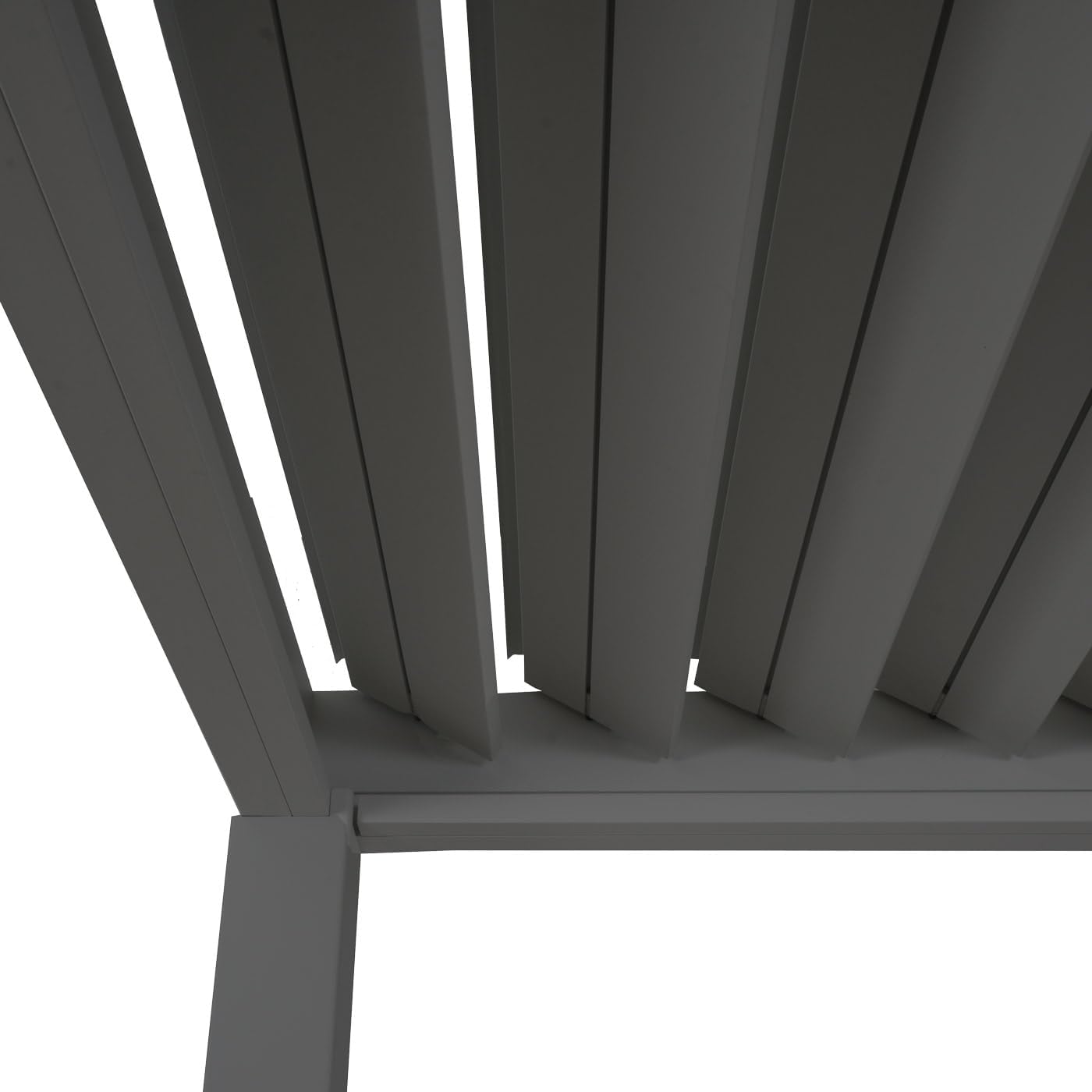 Alu Pergola HWC-N94, Lamellen-Pavillon Terrassenüberdachung, stabiles 10cm-Metall-Gestell 3x3m - anthrazit