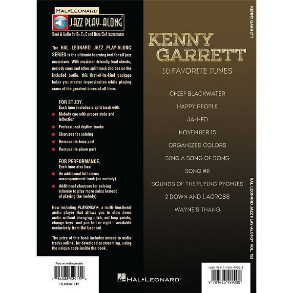 Hal Leonard Jazz Play-Along Kenny Garrett