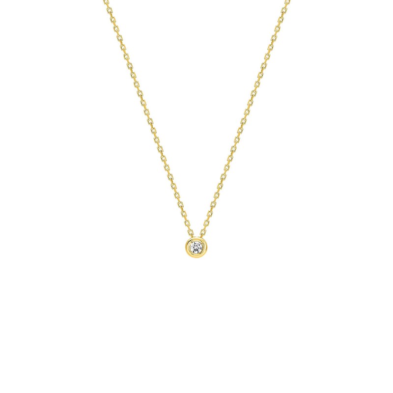 Collier Femme - Or 18 Carats - Diamant 0,04 Carats - Longueur : 42 cm