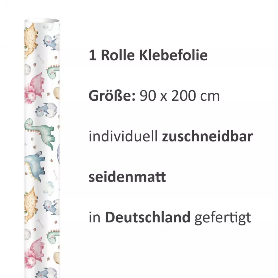 Nikima Klebefolie KF-17 selbstklebende Folie – Dinos Klebefolie bunt