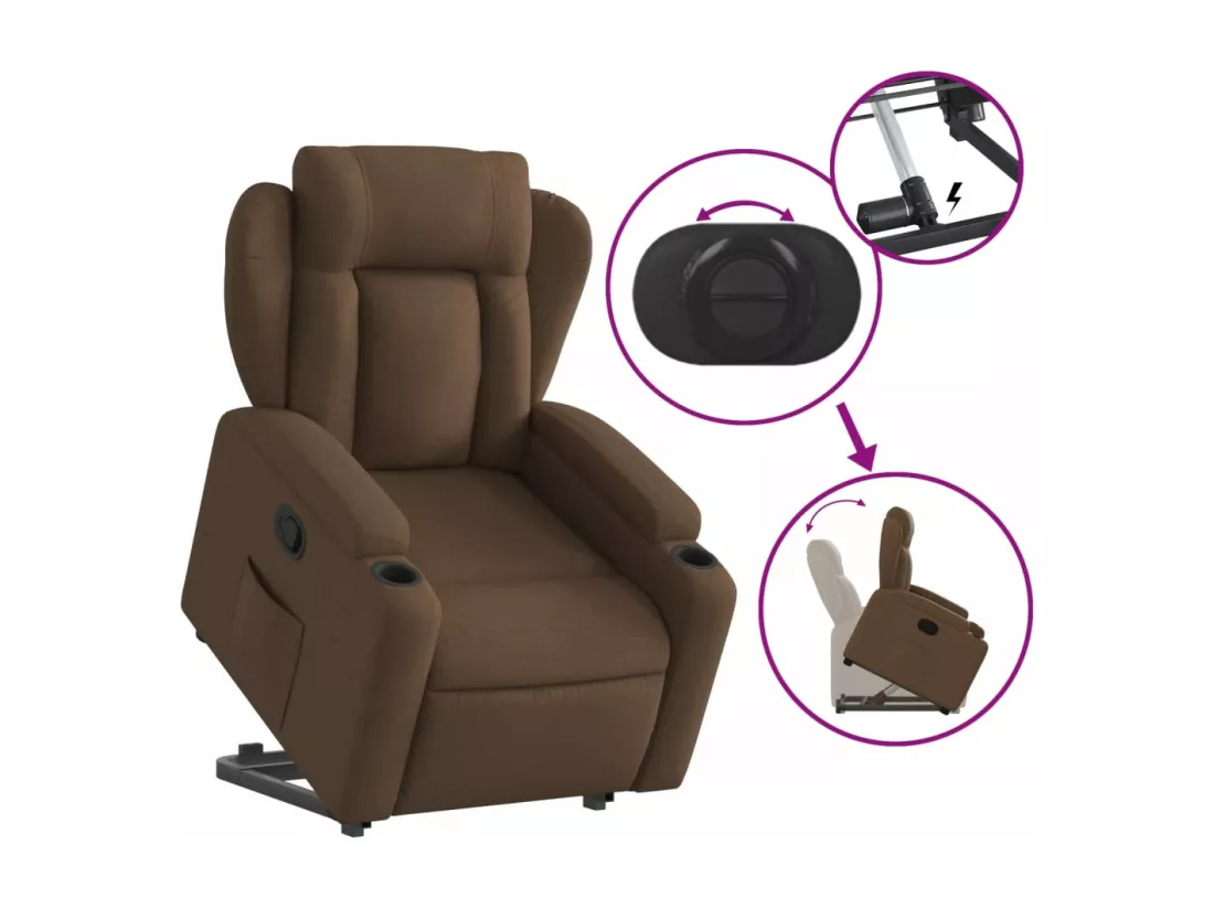 Fauteuil inclinable Marron Tissu