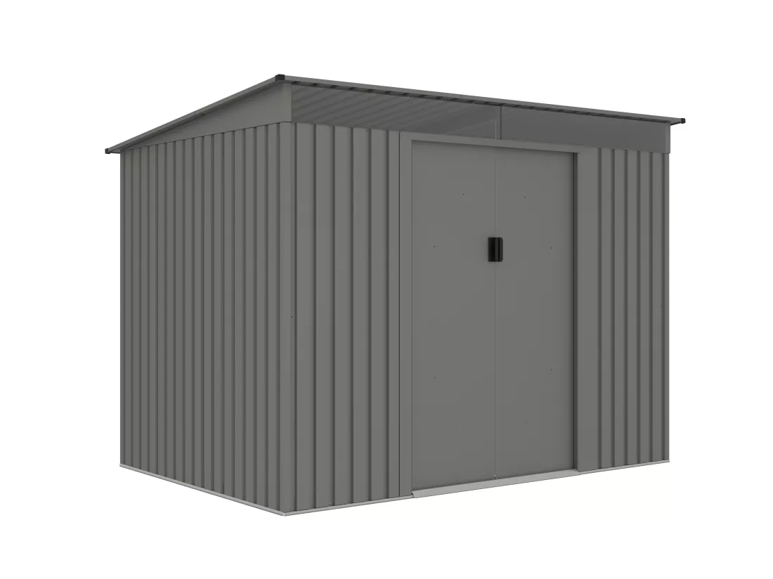 Abri de jardin métal en acier galvanisé gris 4,77 m² - FOLCO