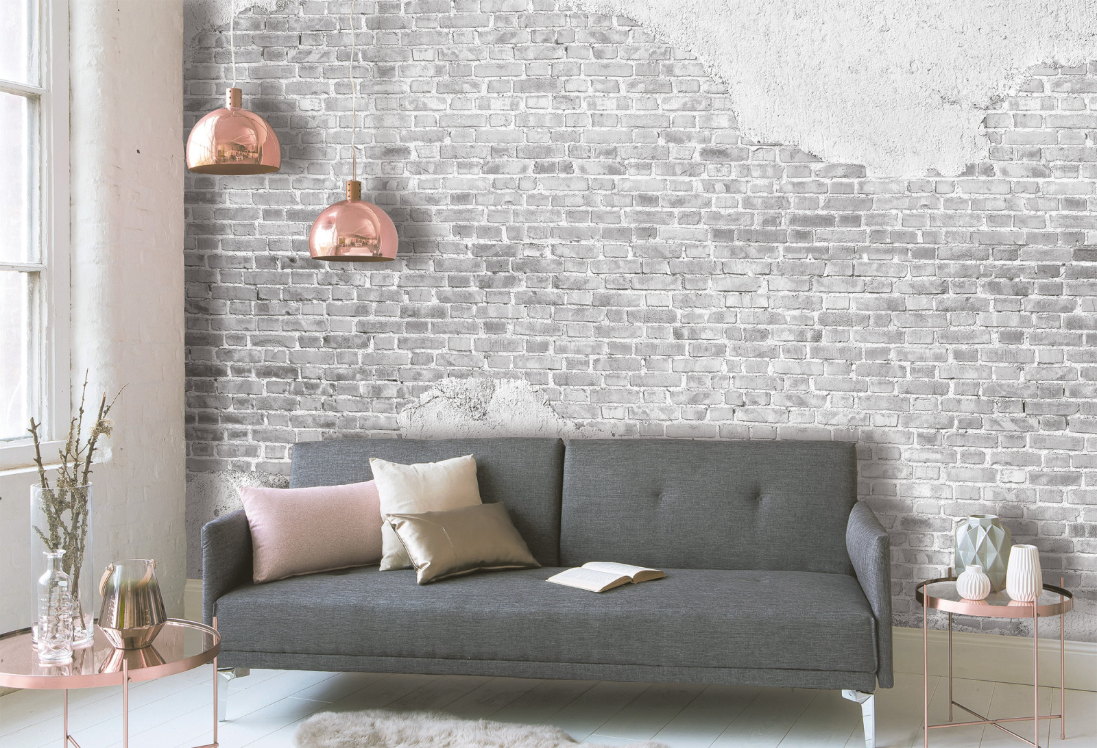 Fototapete DESIGNWALLS - grau - Beton - 2,55 Meter