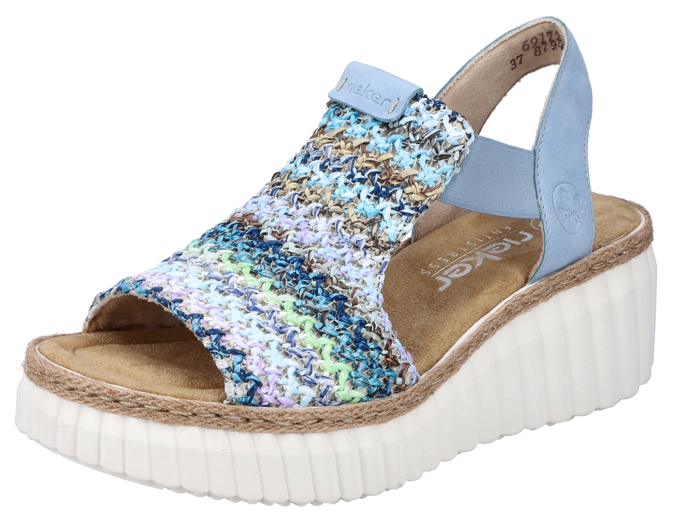 Rieker Plateausandaletten  , Sommerschuh, Sandale, Plateauabsatz, mit Gummizug