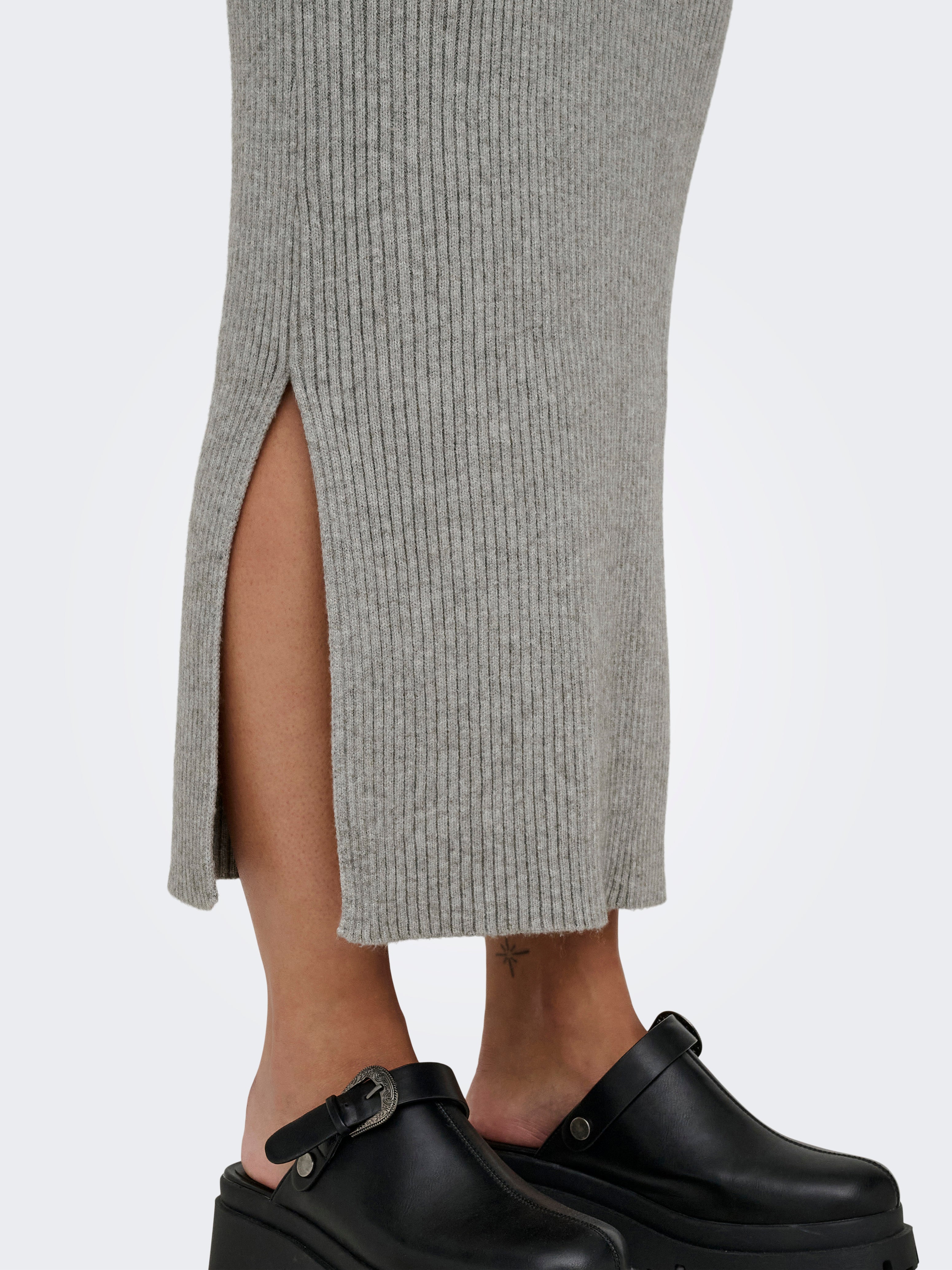 ONLKATIA Langes Kleid Medium Grey Melange