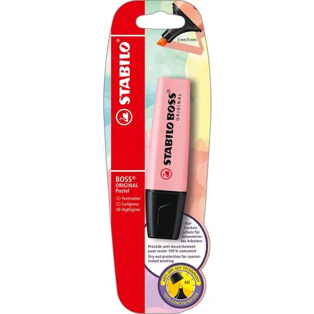Textmarker - STABILO BOSS ORIGINAL Pastel - Einzelstift - rosiges Rouge