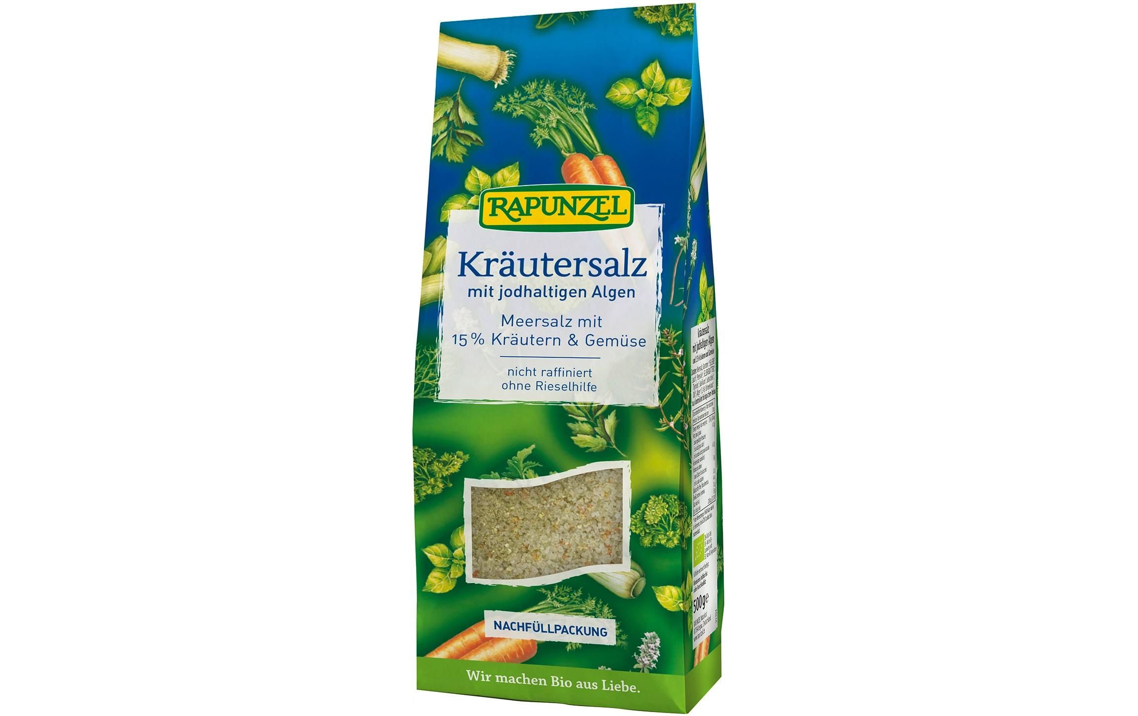 Gewürz Bio Kräutersalz mit jodhaltigen Algen 500 gGewürzmischung aus Meersalz, Kräutern, Gemüse und Meeresalgen
