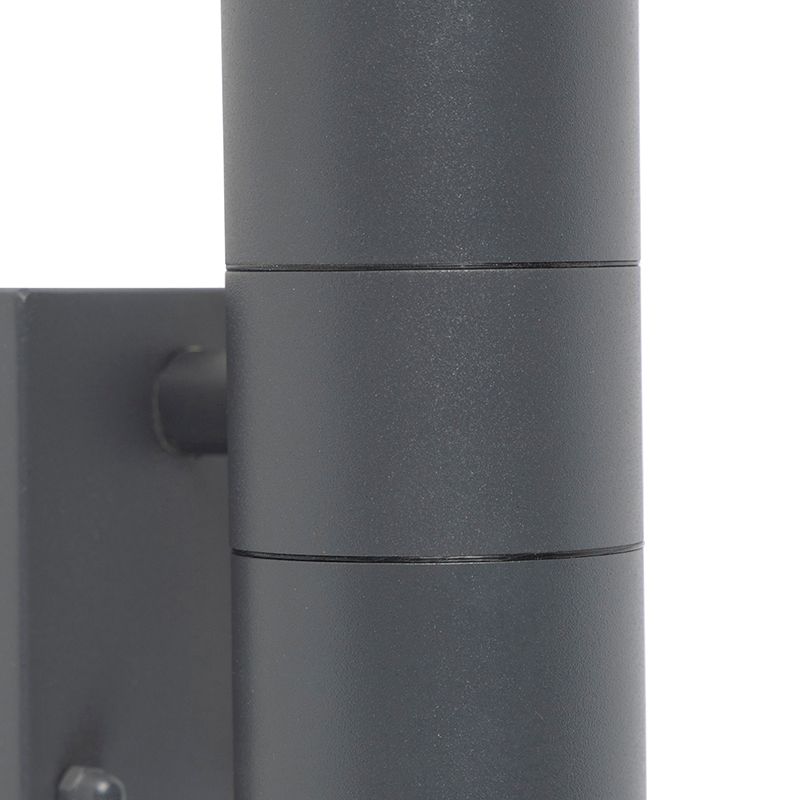 Buitenwandlamp antraciet 2-lichts IP44 met bewegingssensor - Duo