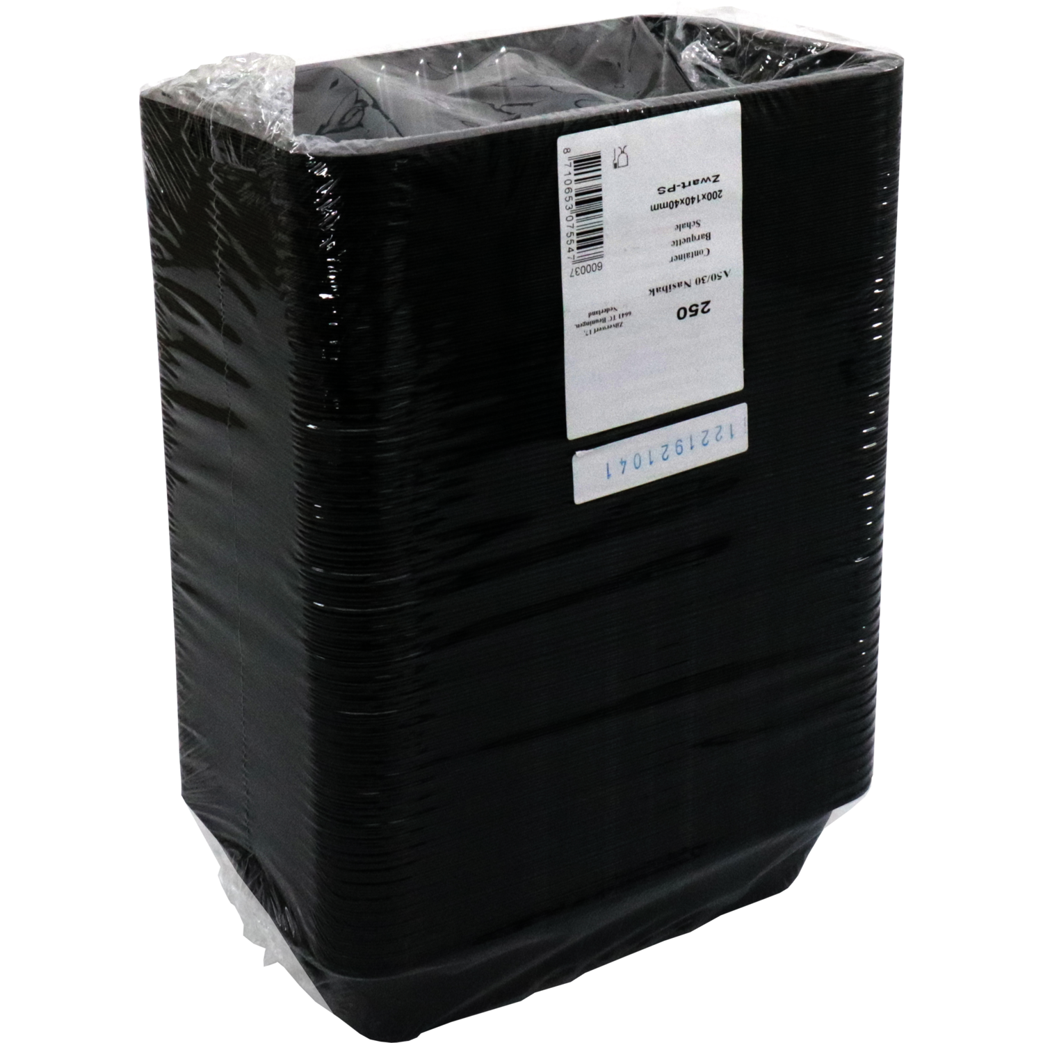 Bak, PS, A50/30, nasibak, 200x140x40mm, zwart