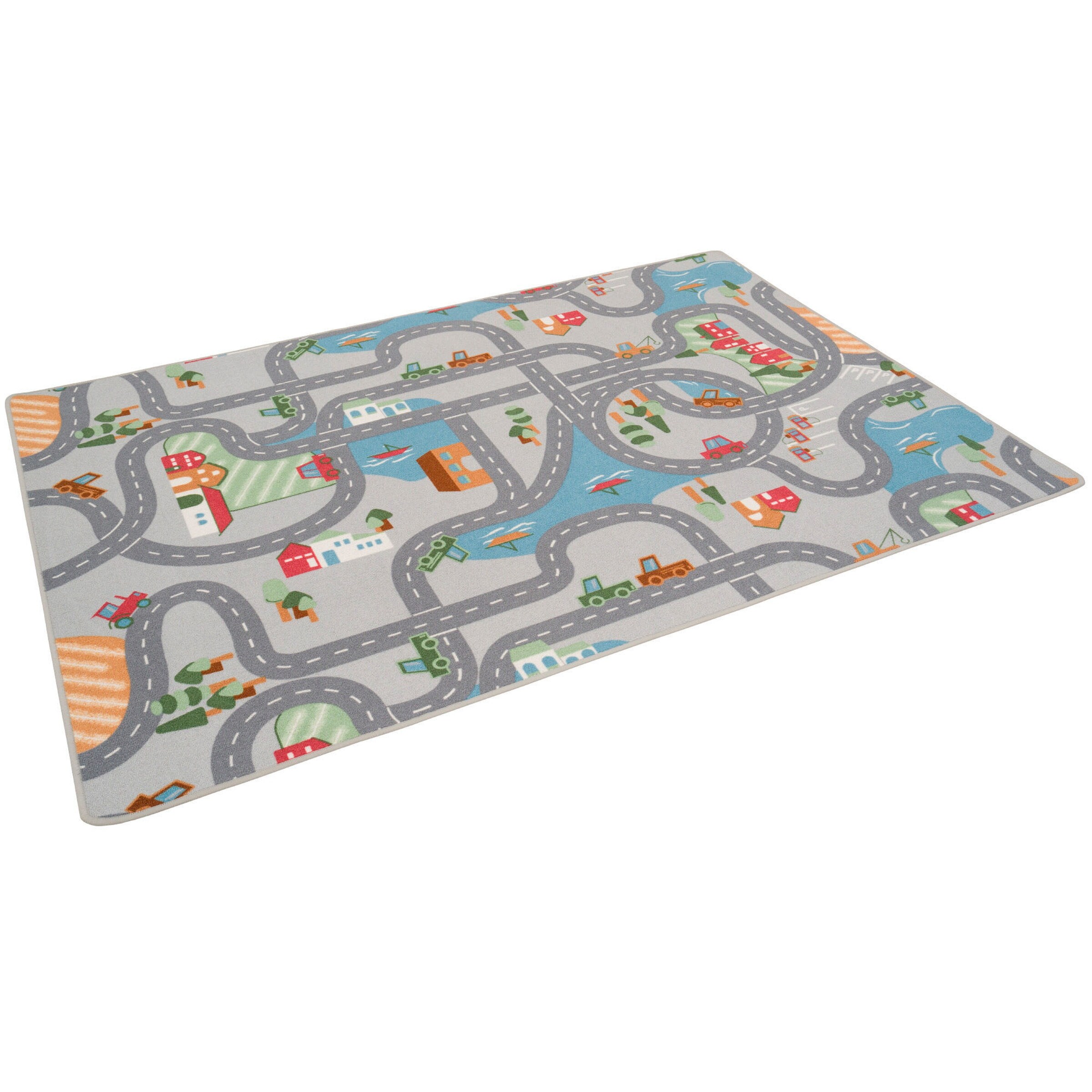 Snapstyle Kinder Spiel Straßenteppich Grau - 160x160 cm