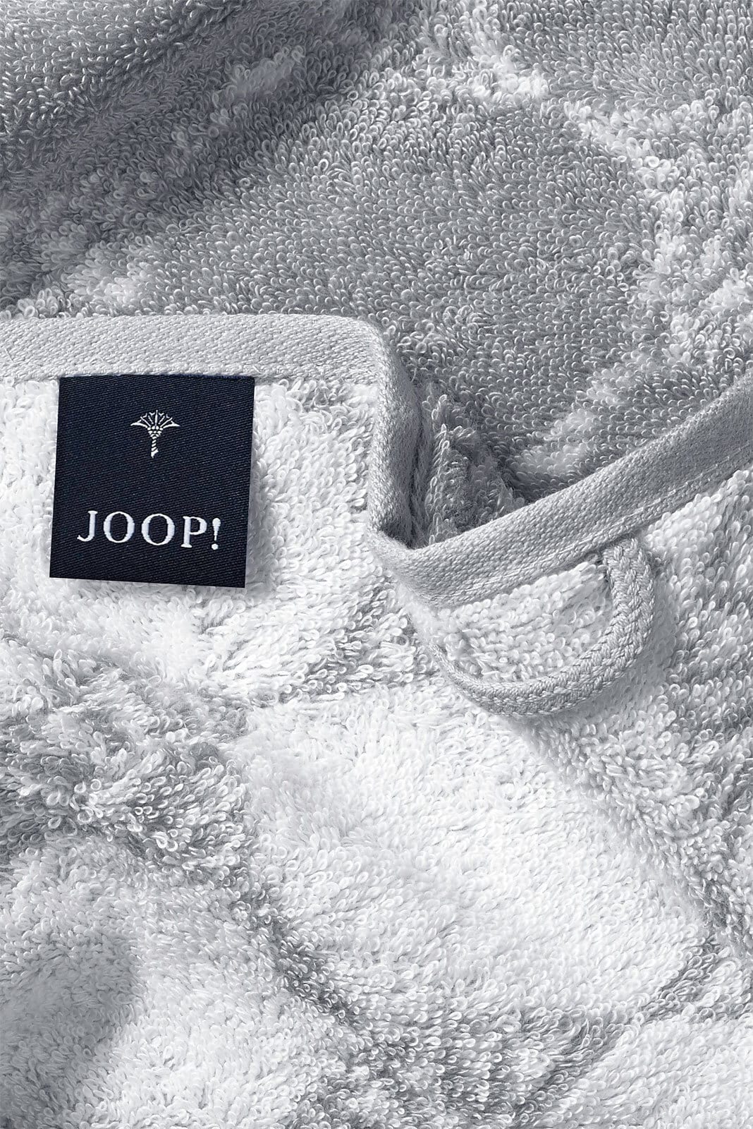JOOP! Gästetuch BLACK & WHITE CORNFLOWER 30 x 50 cm silbergrau