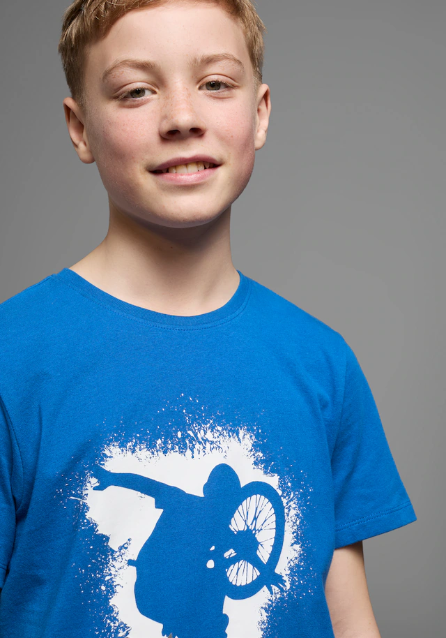 KIDSWORLD T-Shirt »Mit lässigem Druck: BIKER« Kurzarm,  bedruckt,  Rundhalsausschnitt,  aus Baumwolle