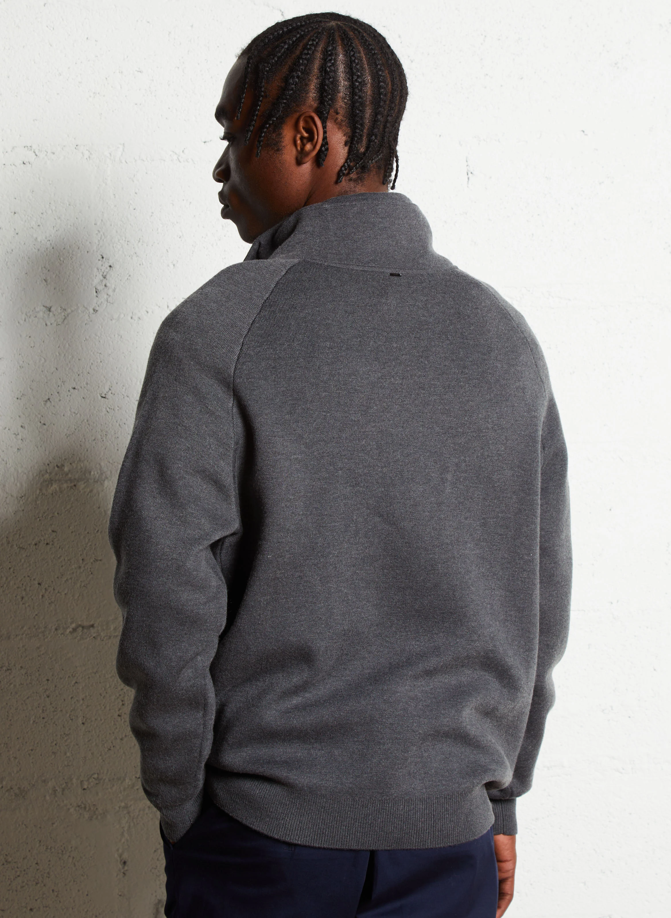 Pull col montant| Gris