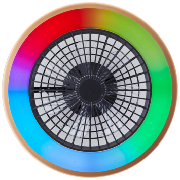 Brilliant plafondventilator Slimline met lamp en RGB functie 40W goud