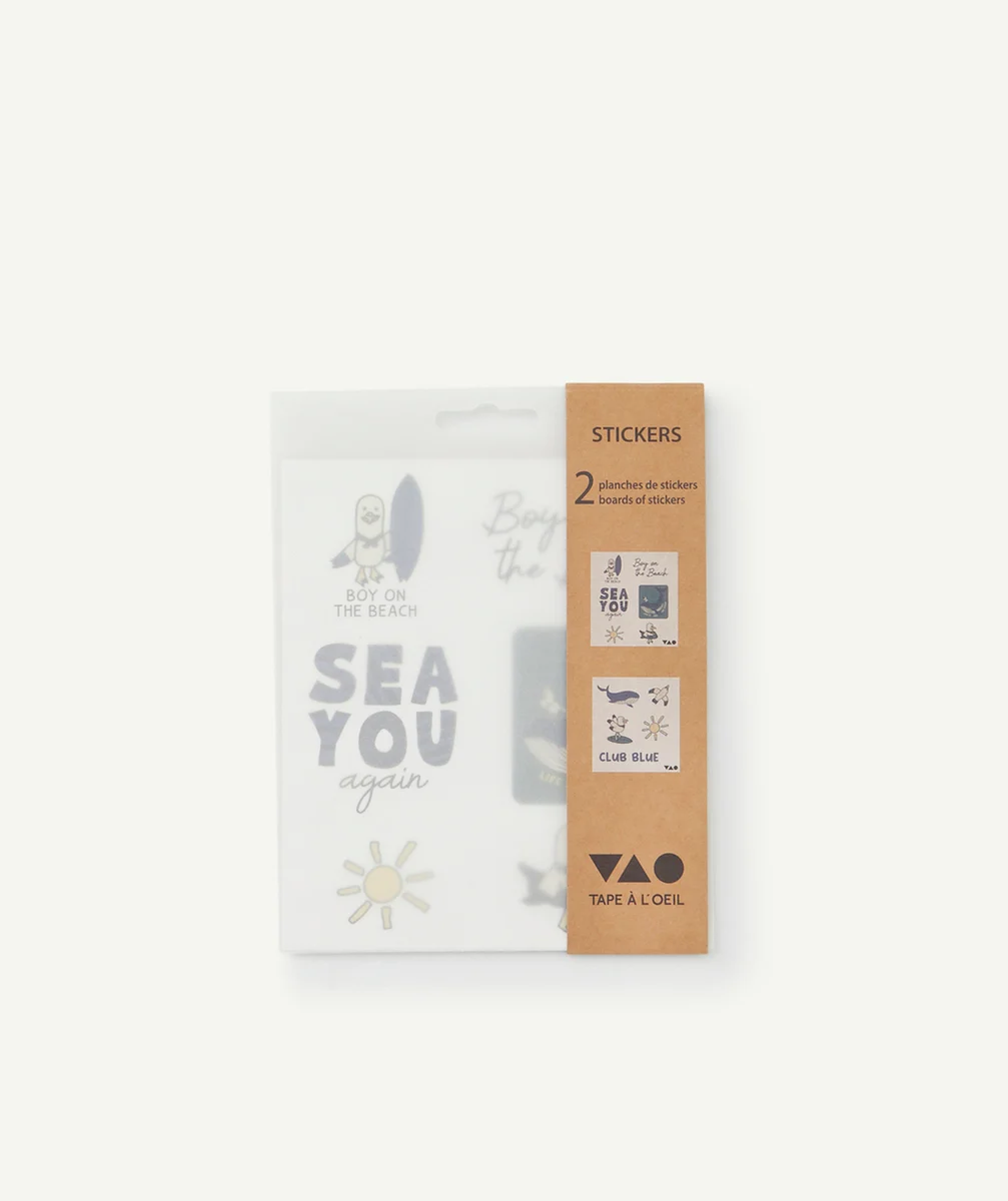 LOT DE 2 PLANCHES DE STICKERS THÈME PLAGE