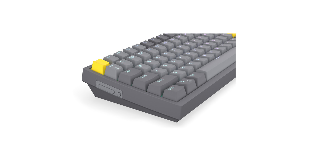 ENDORFYCeleris 1800, gaming toetsenbord  (Grijs, US lay-out, ENDORFY Yellow by Gateron, ARGB, PBT keycaps, Hot-swap, Bluetooth / USB-C / 2.4 GHz)