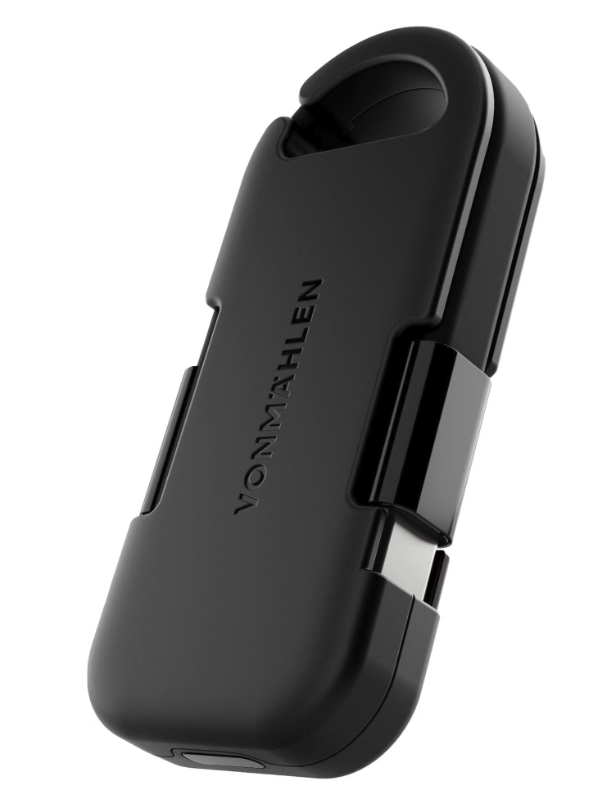 (5V/1A) 1000mAh Notfall Powerbank Ladegerät als Schlüsselanhänger mit USB C Anschluss Evergreen Go (EGO00012) - Schwarz