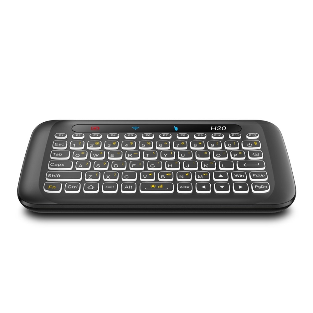 Beleuchtete 2.4 GHz Universal IR Wireless Funk Mini Tastatur Touchpad für TV Box / Handy / PC / Tablet (QWERTY)