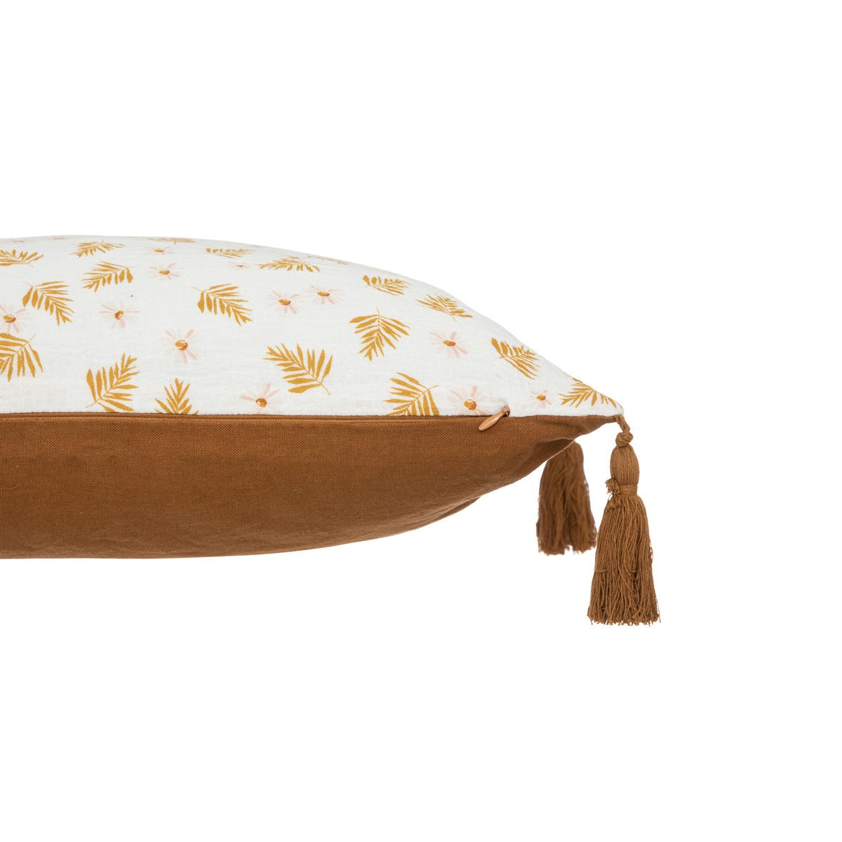 COUSSIN GAZE IMPRIME CANNELLE 30X50CM