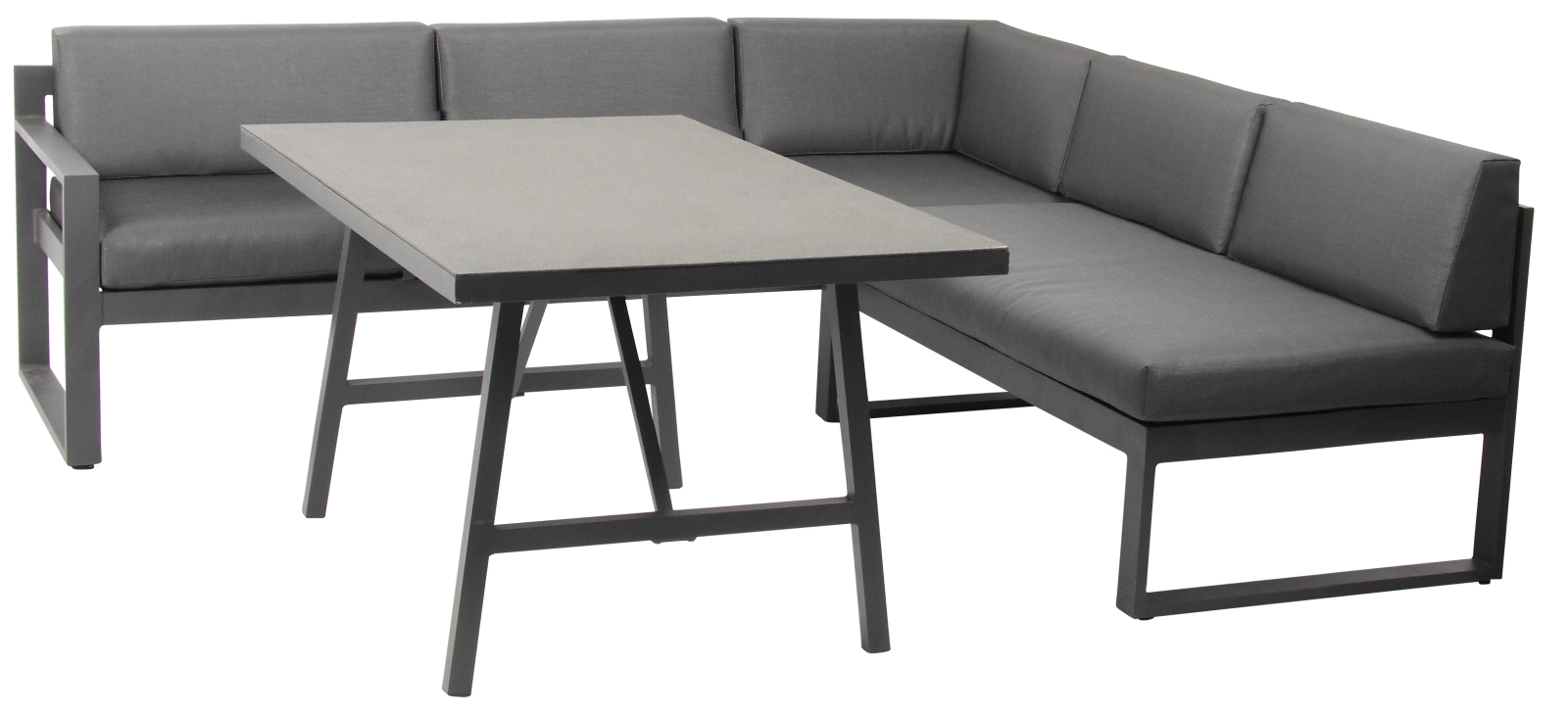 3-teiliges Lounge-Gartenmöbel-Set - anthrazit-grau - mit Polster