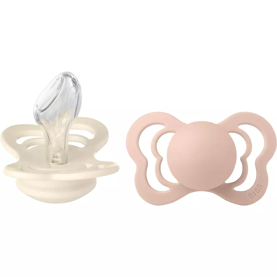 BIBS® Schnuller Couture Ivory  Blush Silikon 6-36 Monate, 2 Stk.