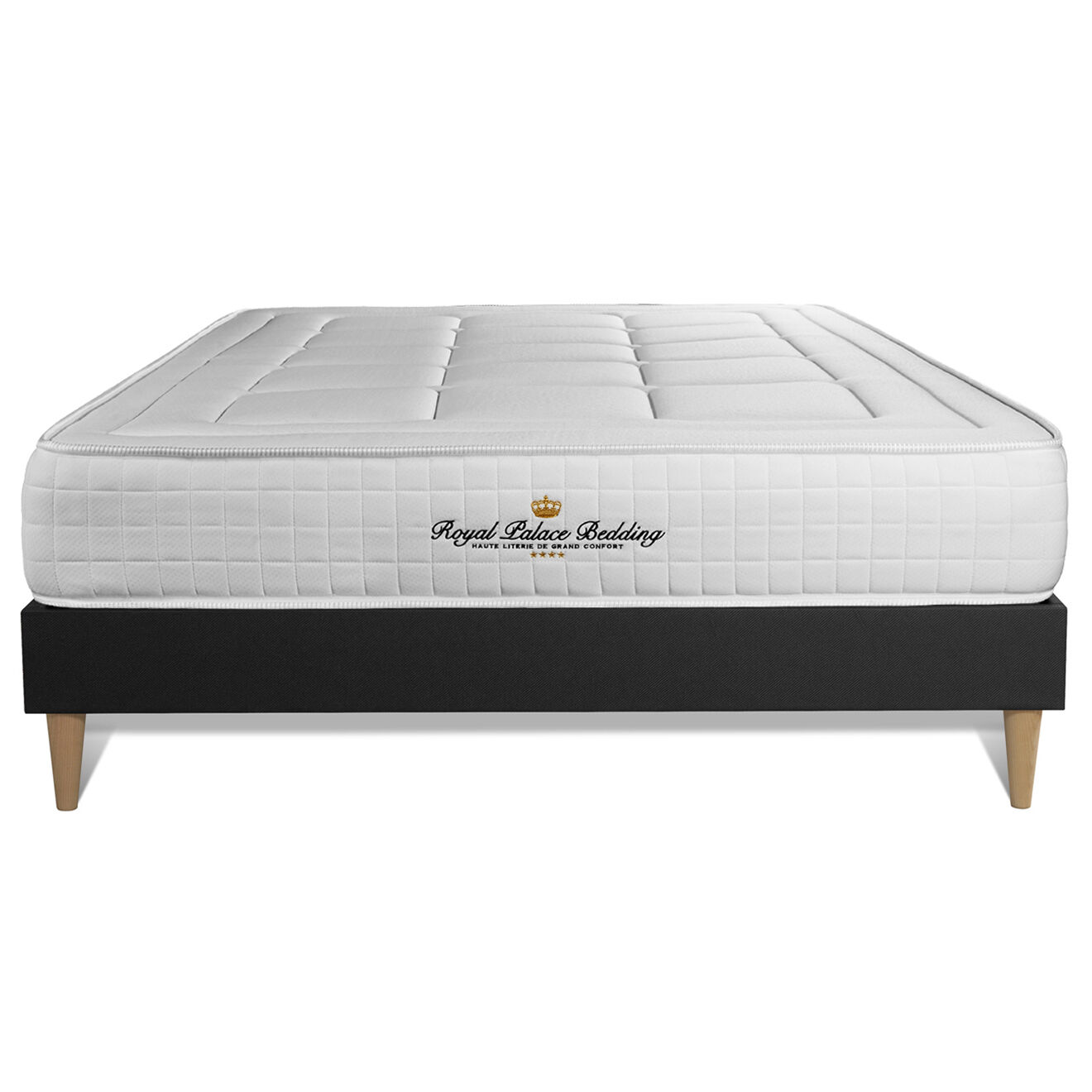 Royal Palace Bedding Ensemble matelas à mémoire de forme & sommier Balmoral noir - 160x200 cm