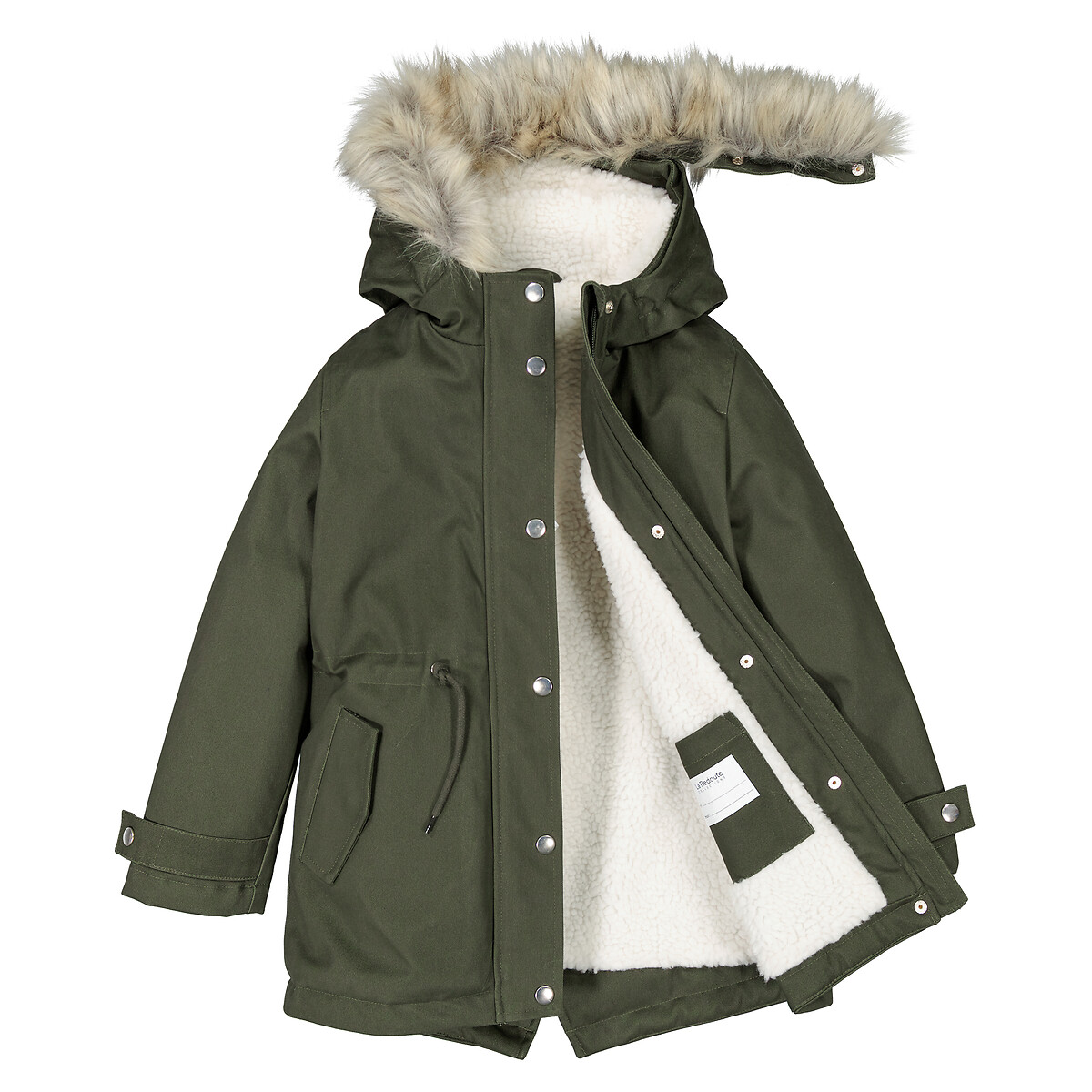COLEÇÕES LA REDOUTE<br>Casaco quente com capuz, forrado com sherpa