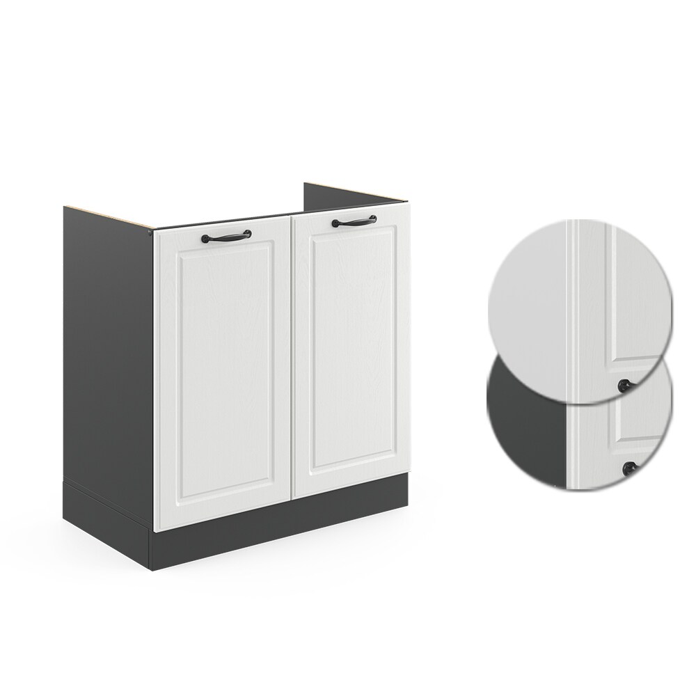 Vicco Spülenunterschrank 80 cm Anthrazit Küchenschrank Unterschrank Küchenzeile R-Line