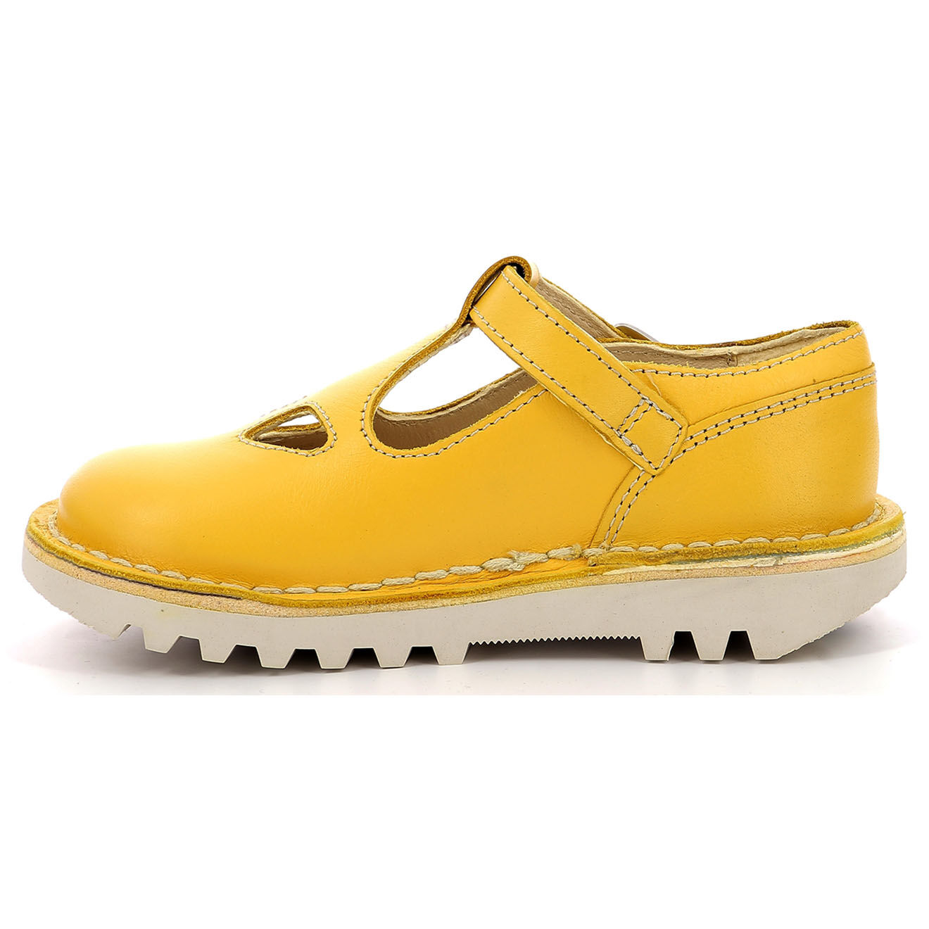 Kickers Salomés en Cuir Kick Mary Jane jaunes