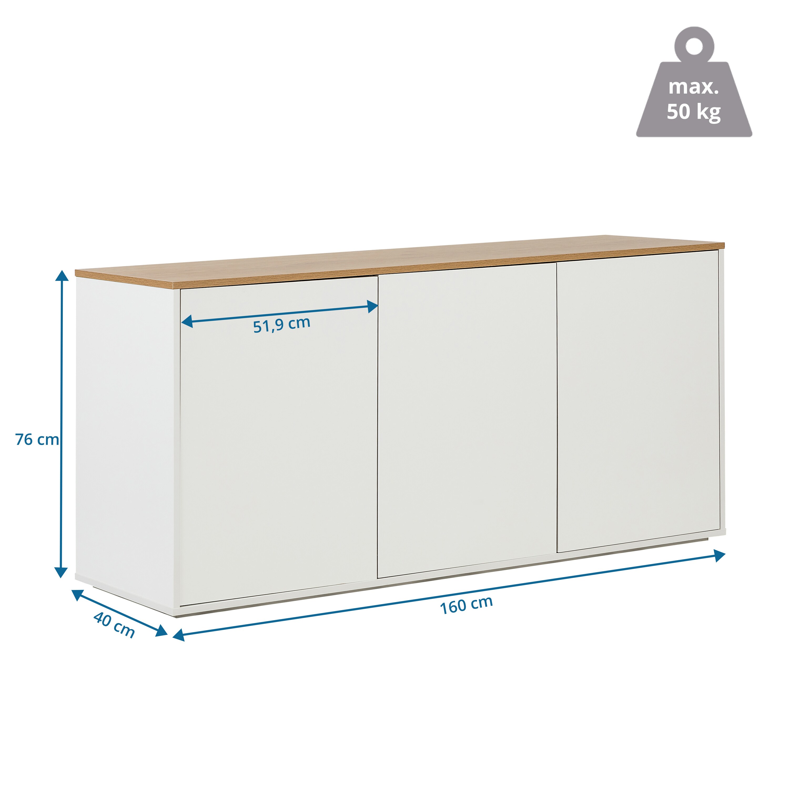 Sideboard KELO S Melaminharzbeschichtete Spanplatte hjh LIVING