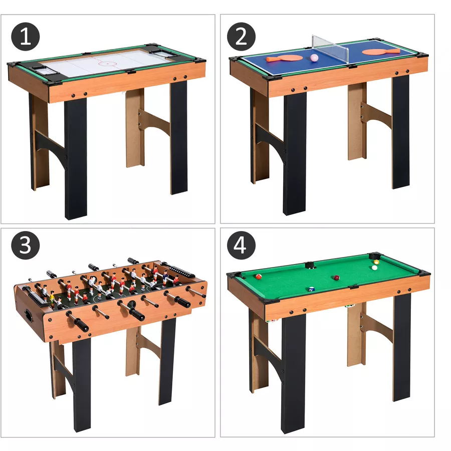 HOMCOM 4 in 1 Multi Spieltisch braun
