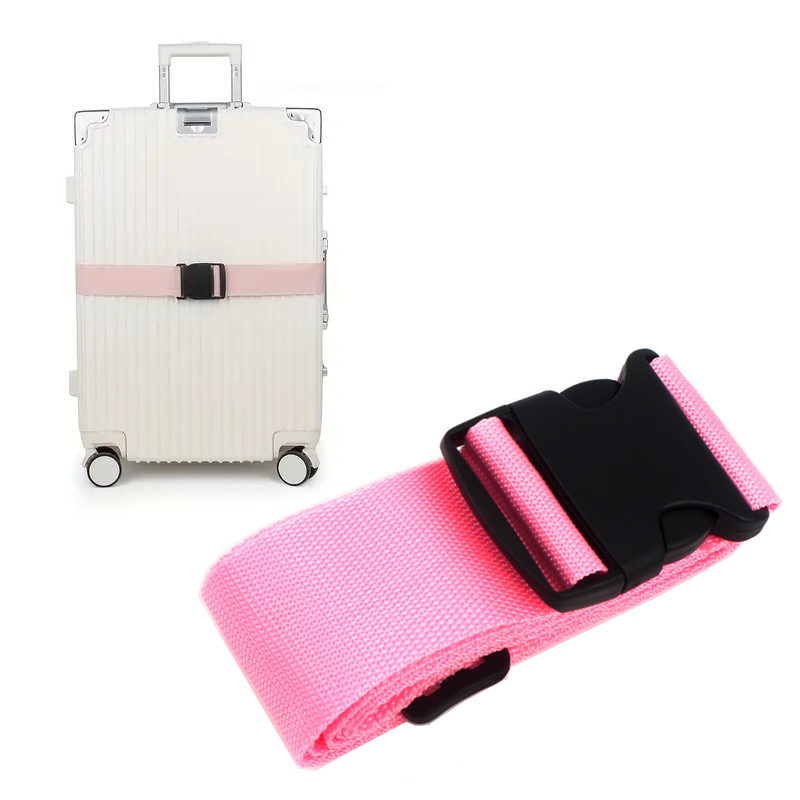 (5x200cm) Luggage Strap Verstellbarer Gepäckgurt mit Steckschnalle - Pink