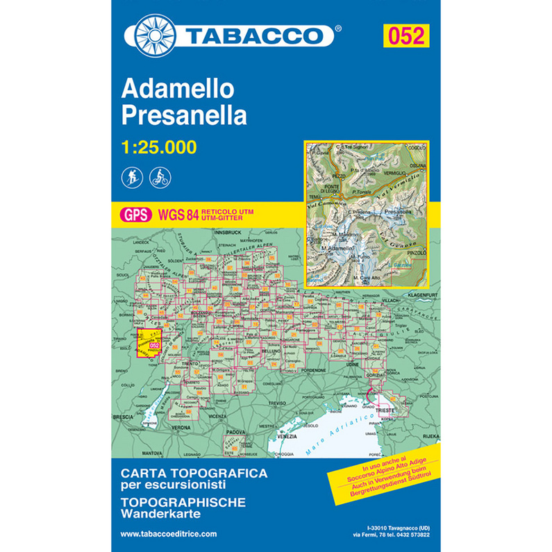 Tabacco Adamello - Presanella 052 Wanderkarte
