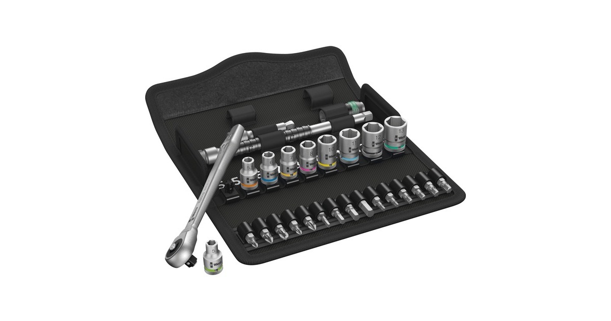 Wera8100 SA 7 Zyklop Metal-ratelset doorsteekvierkant 1/4