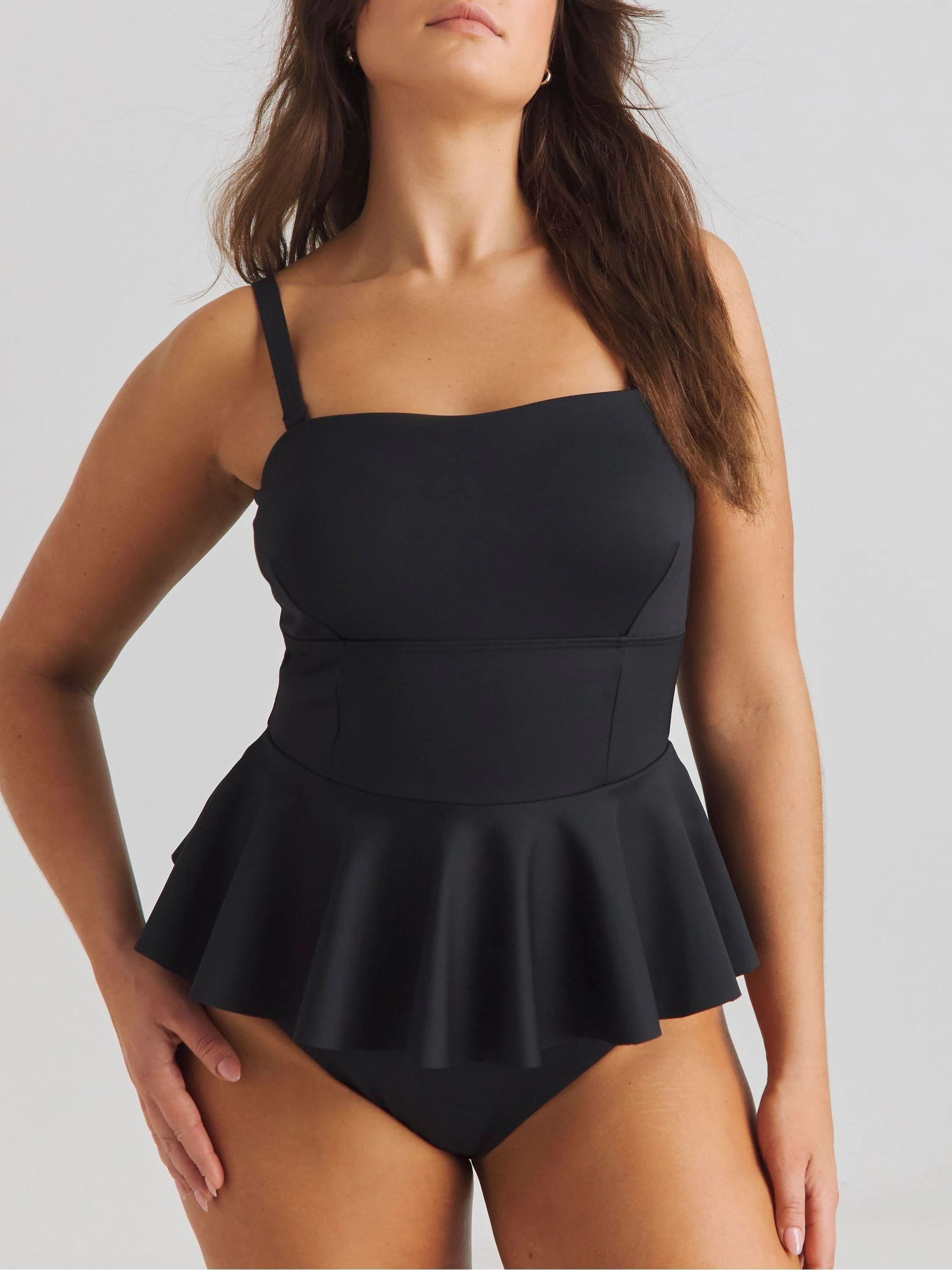 Simply Be Magisculpt Contour Me Peplum Scuba Zwempak