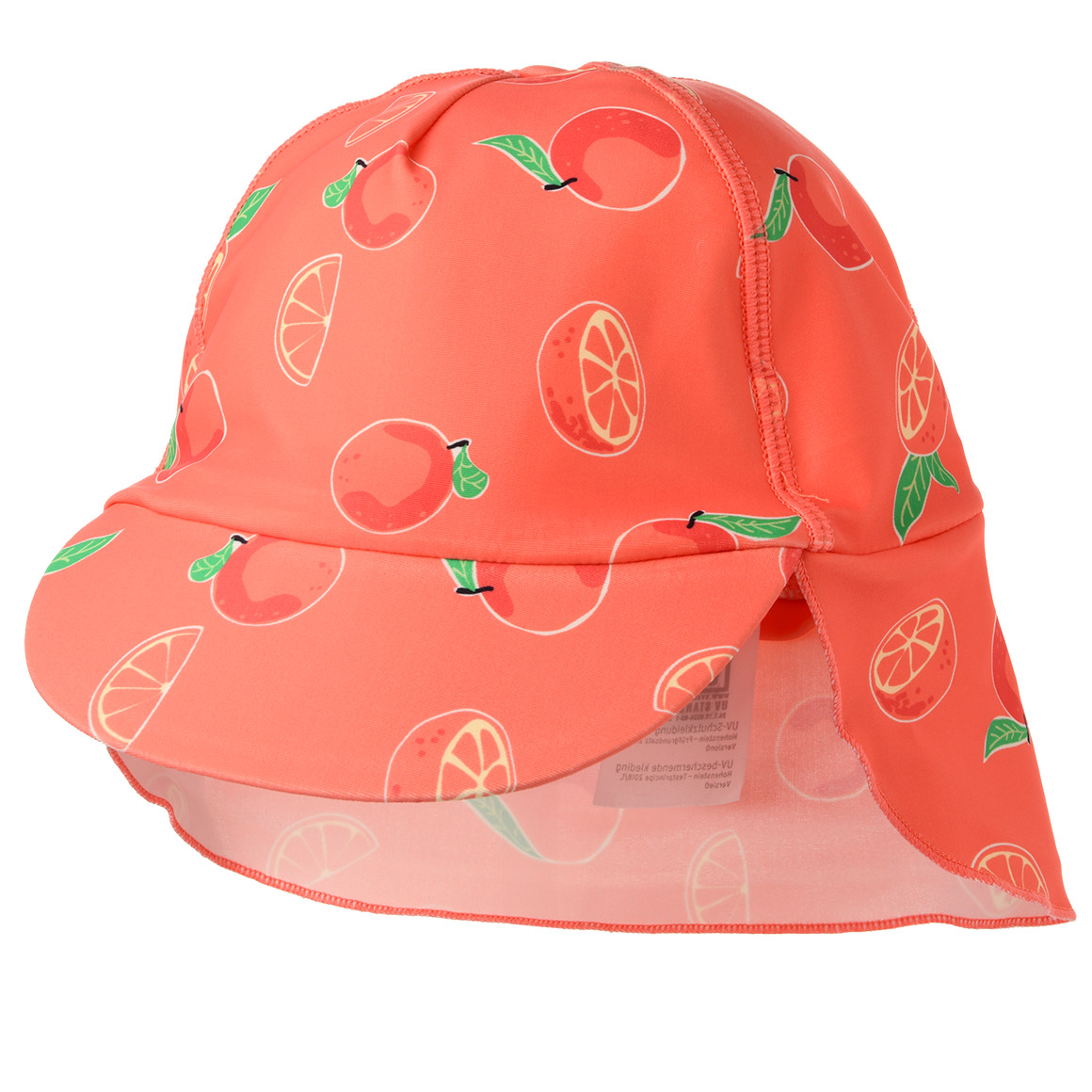 Famy Kinder UV-Badekappe mit Allover-Print UPF60 hellorange