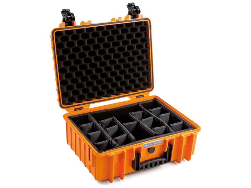 B&W Outdoor-Koffer Typ 5000 RPD Orange Outdoor-Koffer passend für professionelle Fotografen