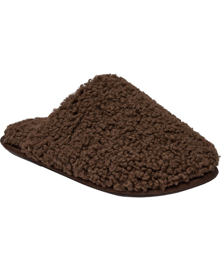 Magasin du Nord Collection Slipper in Curly upper - Dark Brown Dark brown
