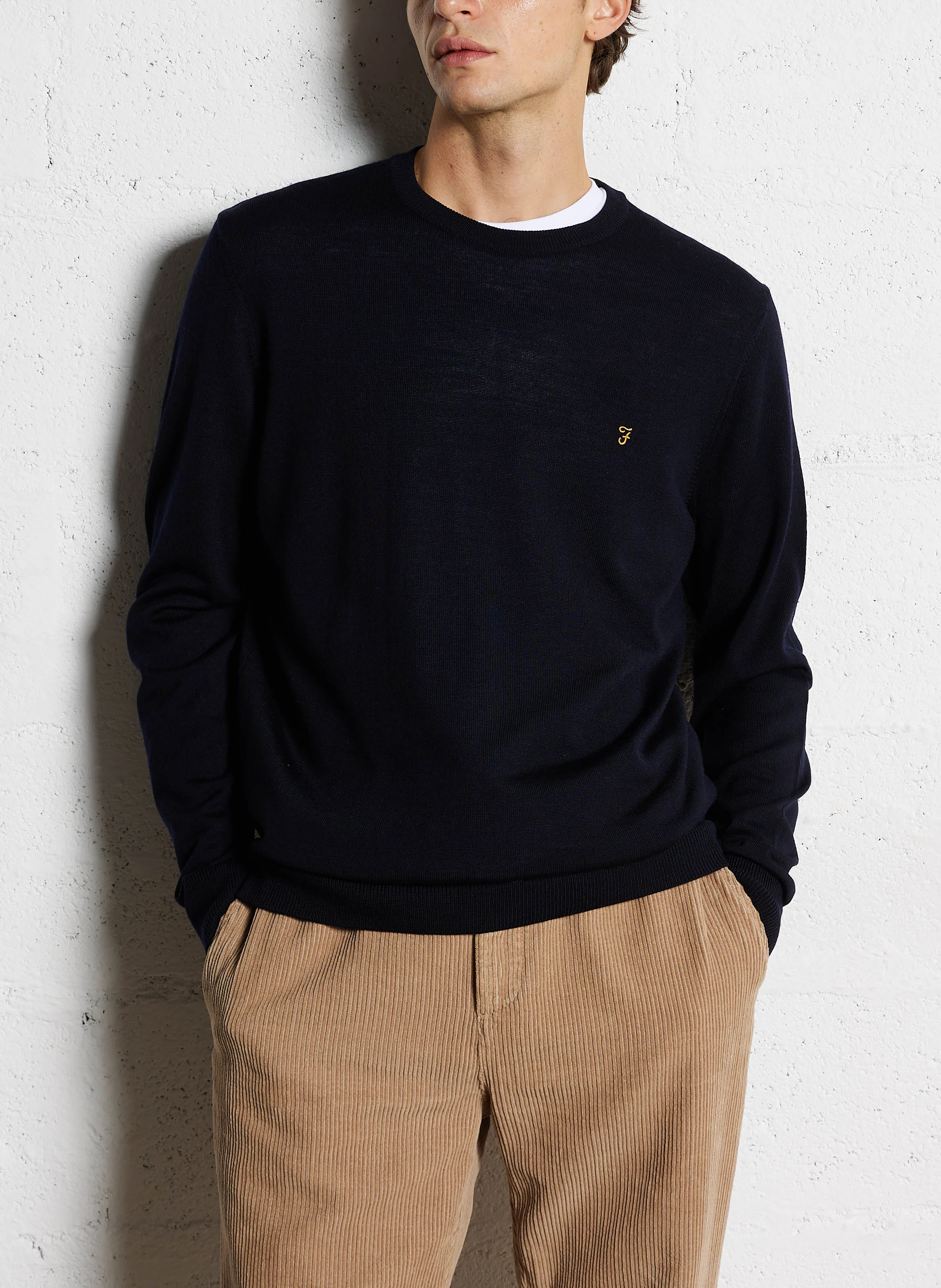 MULLEN - Pull regular en laine mérinos | Bleu