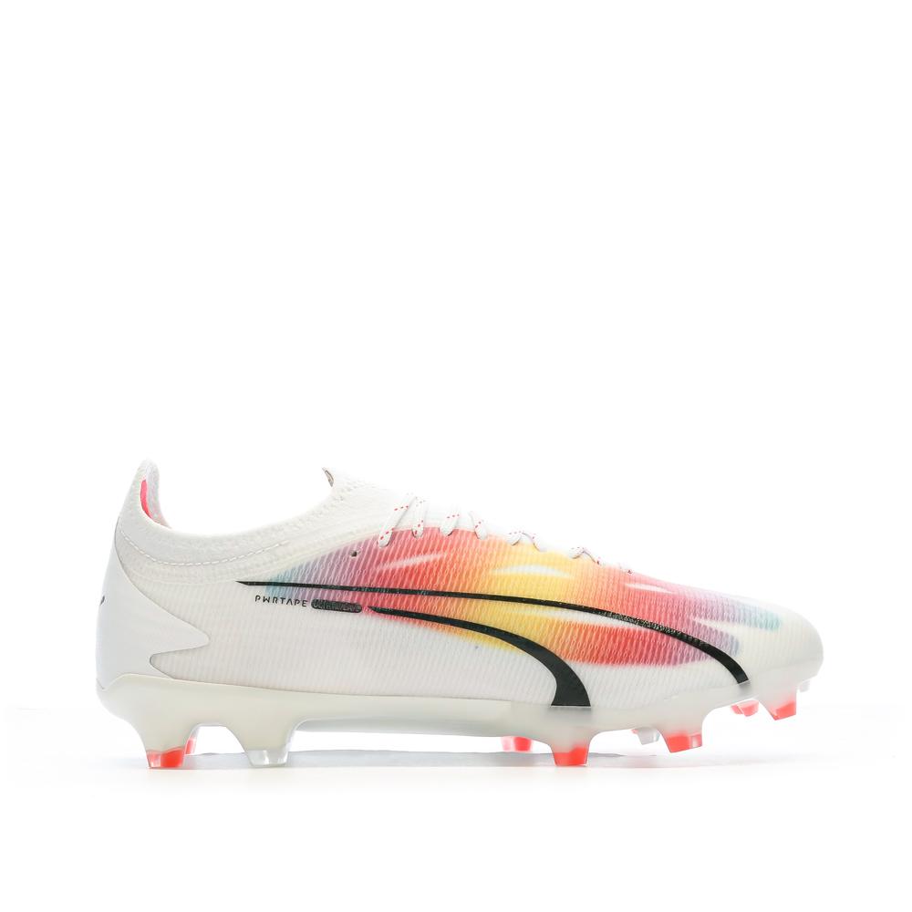 Puma Chaussures de Football Blanches/Oranges Homme Puma Ultra Ultimate Fg/ag