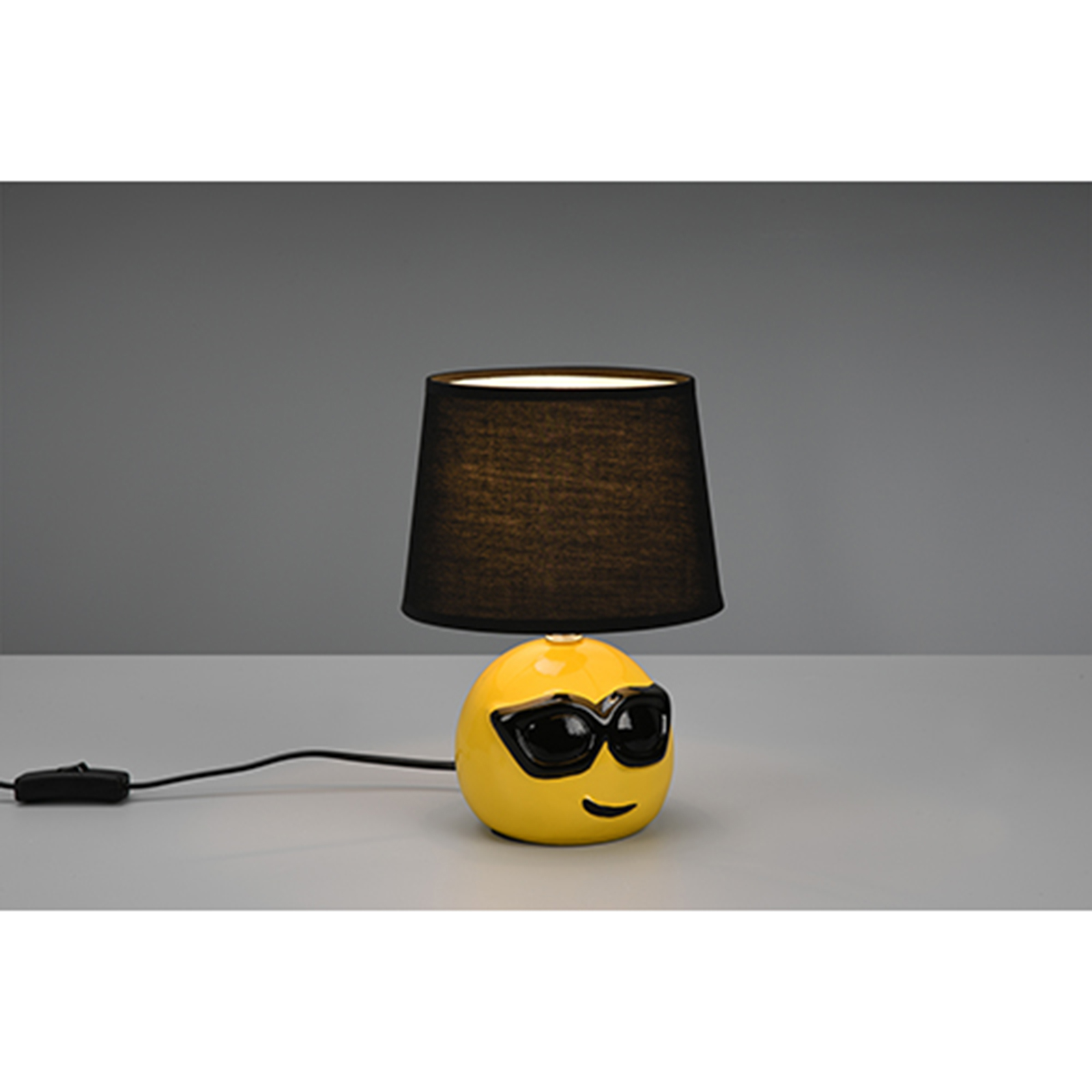 Emoji-Tischleuchte - Sonnenbrille - schwarz - 26 cm