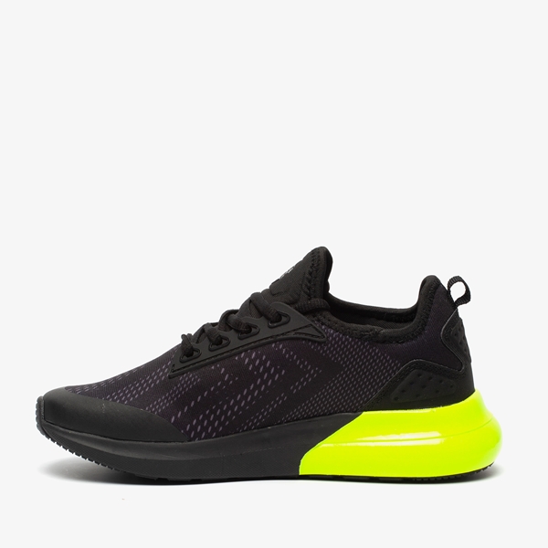 Osaga jongens sneakers zwart met neon geel