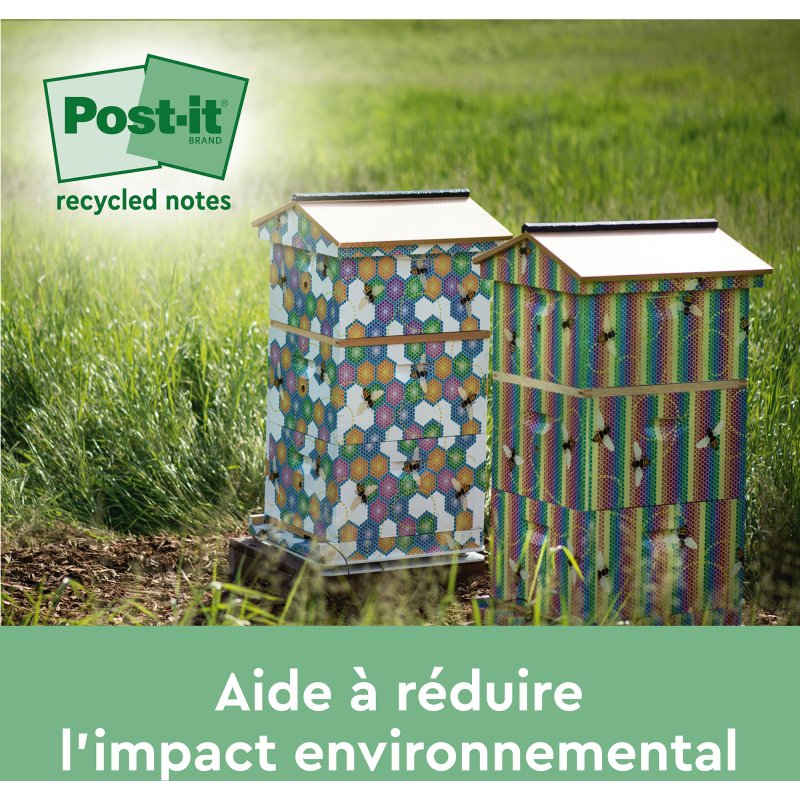 Z-notes repositionnables recyclées couleur nature Post-it 76 x 76 mm - bloc de 100 feuilles