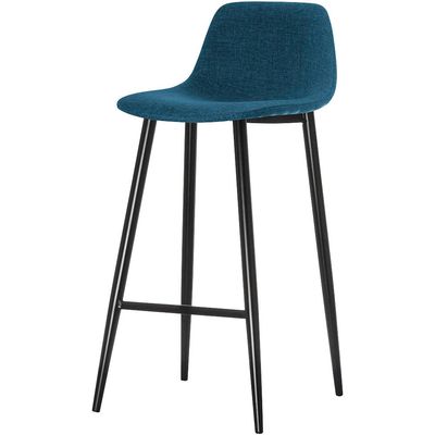 Lot de 2 tabourets MUST - pied noir - assise bleue