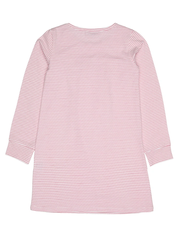 Langarm-Nachthemd SOFT gestreift in weiß/rosa