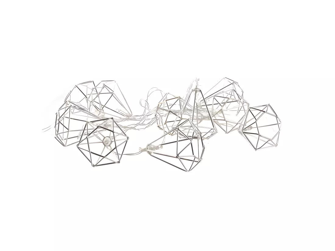 Guirlande lumineuse diamants en métal 10 leds