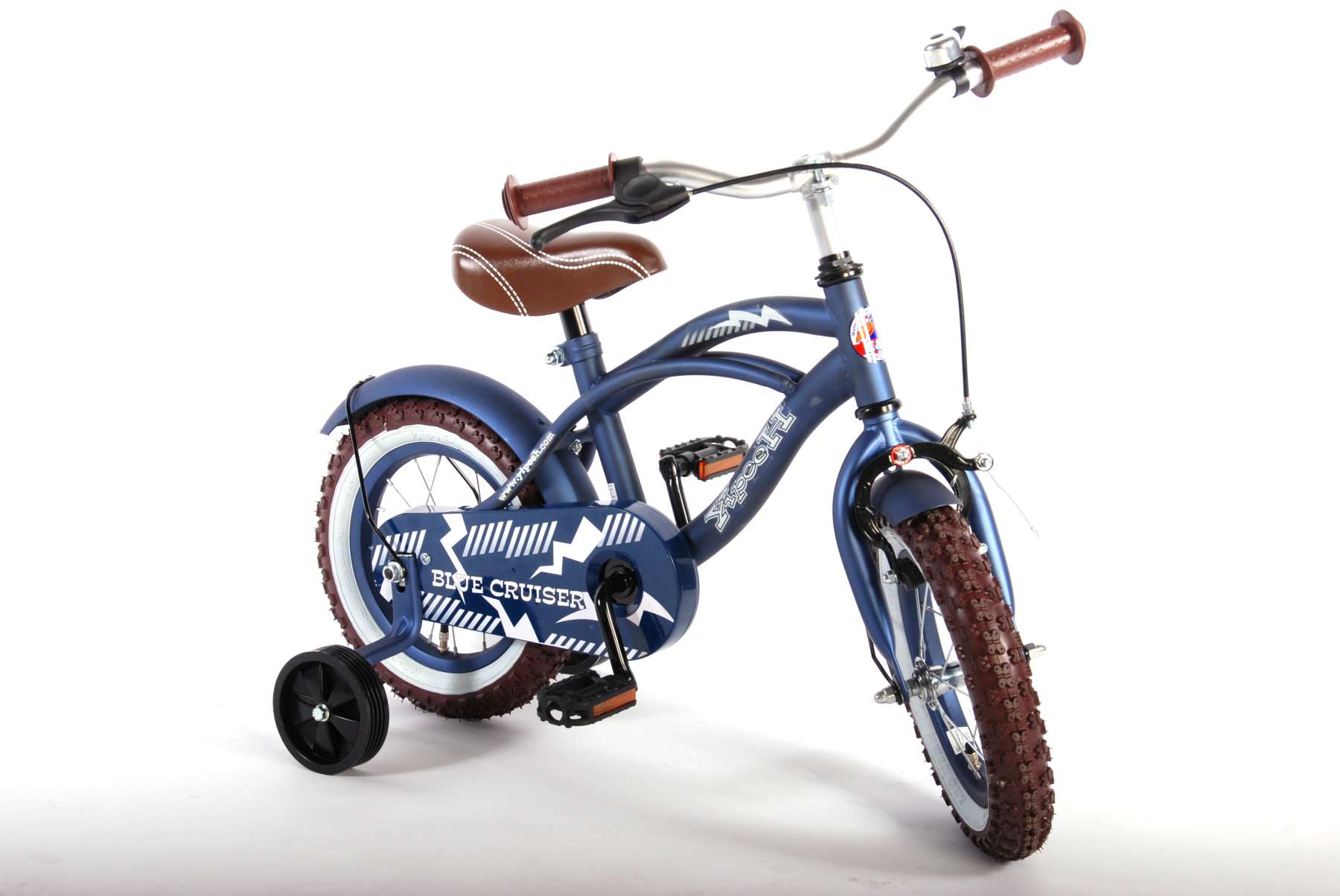 TPFSports Black Cruiser Kinderfahrrad - Jungen - 12 Zoll - Rücktritt + Handbremse - Schwarz