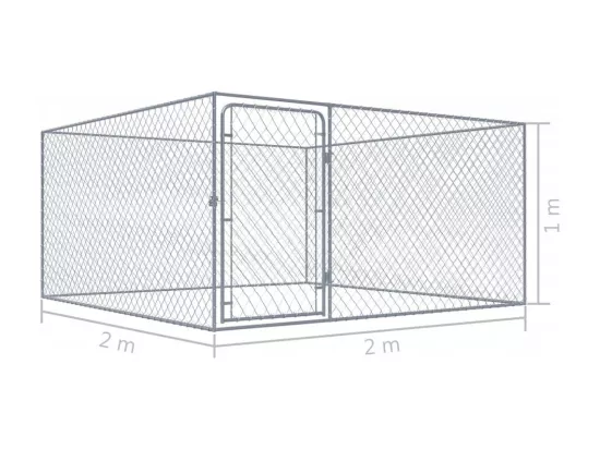 Chenil extérieur cage enclos 200 x 200 x 100 cm 02_0000471
